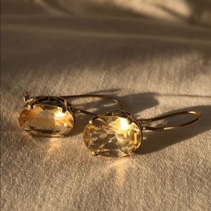 Semi precious Citrine earings